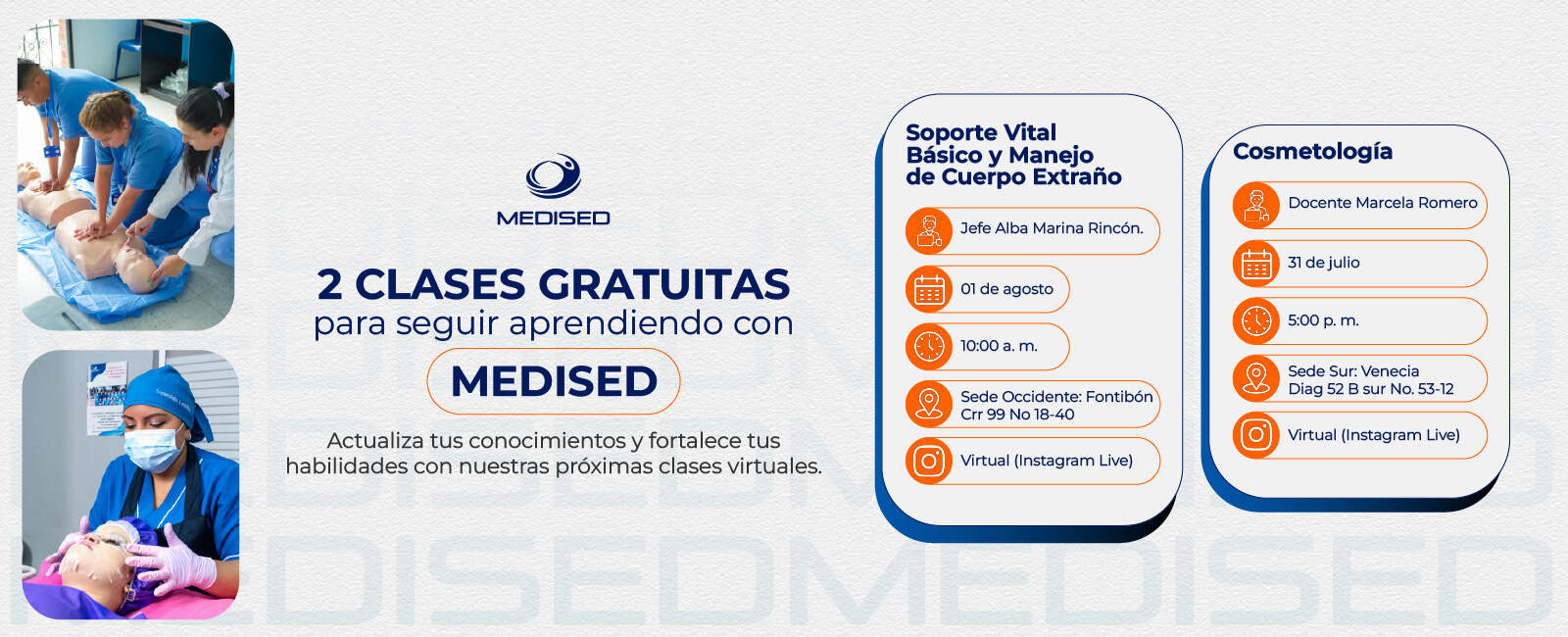 banner clases gratis medised